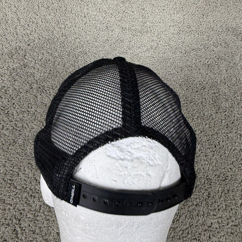 O'Neill Hat Cap Snap Back Mens One Size Black White Trucker Gecko Logo Mesh - Picture 6 of 10